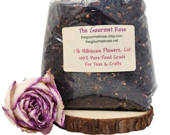 1 lb HIBISCUS FLOWER CUT Tea Dried Flowers Mexican Teas Agua Fresca Floral Herbal Botanical Sabdariffa Roselle Jamaica Bulk Wholesale 16 oz
