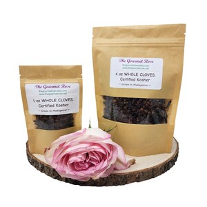 4 oz CLAVOS ENTEROS DE MADAGASCAR Kosher Gourmet Culinario Grado Alimenticio A granel Venta al por Mayor Hornear Postre Especias Cocinar Clavo de Olor Olla a Fuego Lento Popurrí 1 oz