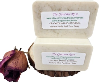 OATMEAL MELT & POUR Soap Making Base And Mild Exfoliating 100% All Natural Dry Skin Remedy Pure Glycerin Old Fashioned Oat Oats 1 lb Or 2 lb