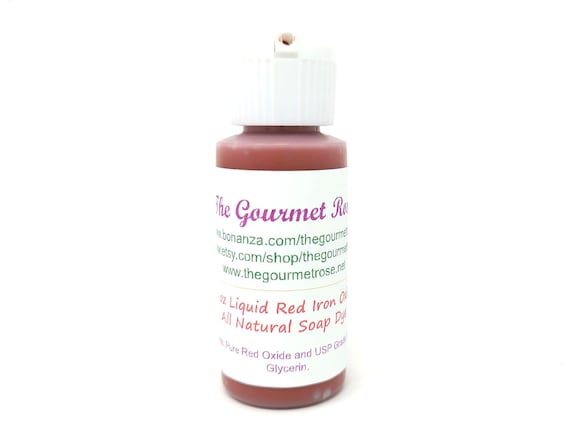 1 Oz LIQUID RED IRON Oxide Soap Colorant All Natural Dye Skin Care Makeup  Cosmetics Melt Pour Cold Processed Process Oil Water Oil Disperse 