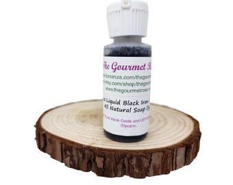 1 oz LIQUID BLACK IRON Oxide Dye Colorant All Natural Color Grey Gray Soap Skin Care Melt And Pour Cold Processed Process Water Oil Soluble
