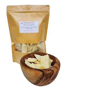 1 lb DEODORIZED COCOA BUTTER 100% Pure All Natural Golden Yellow Light Chocolate Scent For Body Soap Lotion Eco-friendly Packaging 16 oz