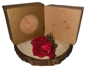 Sapone da 5 oz alla curcuma, miele, arancia, grezzo, completamente naturale, fatto a mano, glicerina, ecologico, biodegradabile, compostabile, confezione in scatola, saponetta per il corpo grande