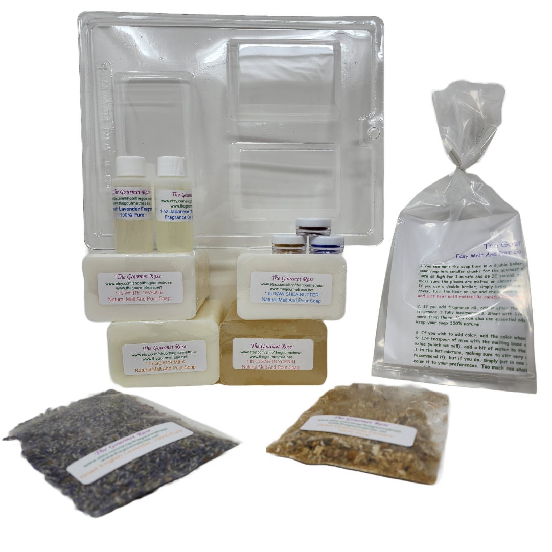 Soap Making Kit, Melt and Pour Soap Kit, Make Your Own Soap Kit, DIY Soap  Making Supplies Kit Adult, Handmade Soap Making Kit for Beginners 