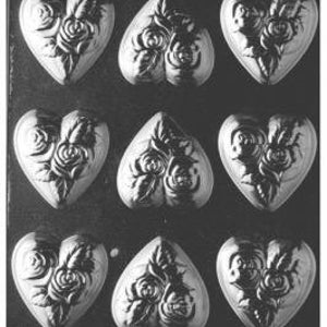 MEDIUM HEART MOLD Guest Soap OpEn RoSe Victorian Molds Bath Travel Size Melt And Pour Glycerin Chocolate Bar Candy Making Plastic 9 Cavity