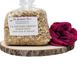 1 pond BIOLOGISCHE GEMBERWORTEL Gecertificeerd koosjer thee Culinair Koken Bakken Droog Gedroogd Gedroogde stukken Gesneden en gezeefde maag Bulk Groothandel 8 oz