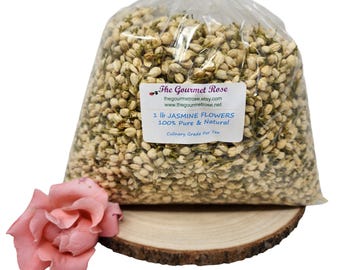 1/2 lb ORGANIC JASMINE FLOWERS Whole Buds Dried Dry Tea Culinary Food Grade Edible Flower Garnish Sprinkles Cake Dessert Bulk Wholesale 8 oz
