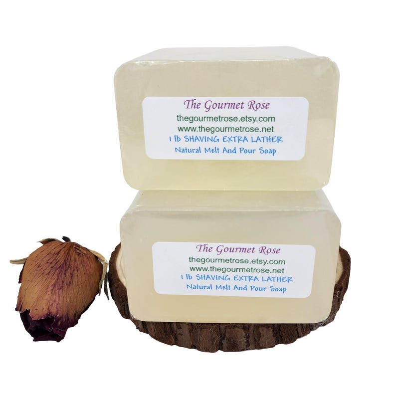 SHAVING EXTRA LATHER Melt And Pour Soap Making Base Premium Shave 100% All Natural Pure Glycerin High Bubbles Lathering Suds Sudsy 1 or 2 lb image 1
