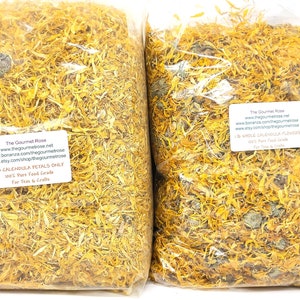 1 lb CALENDULA MARIGOLD FLOWERS Yellow Dried Dry Whole Petals Only Tea Flower Potpourri Bath Sachets Botanicals Herbs Bulk Wholesale 16 oz