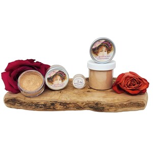 Fondotinta minerale chiaro medio caldo n. 6, sottotono oliva chiaro-medio, minerali, trucco minerale opaco naturale, campione in formato standard, ricarica sfusa