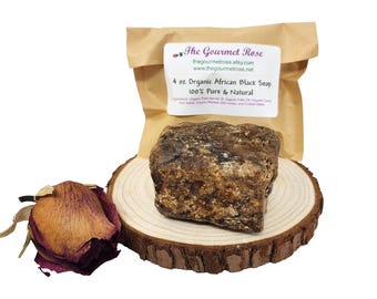 4 oz ORGANIC BLACK SOAP Bar African Acne Facial Blemish 100% All Natural Proactive Solution Deep Cleansing Blackheads Face Cleanser Body