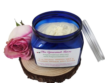 16 oz COLLOIDAL OATMEAL SHEA Body Butter Whipped Organic Unscented Extreme Dry Skin Remedy Cream All Natural Lotion Moisturizer Wholesale