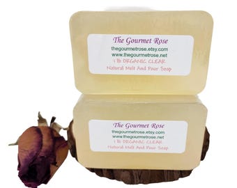 2 lb ORGANIC CLEAR SOAP Melt And Pour Premade Base Easy Making Craft Glycerin 100% All Natural SLs Free No Detergents Certified Oil DiY 1 lb