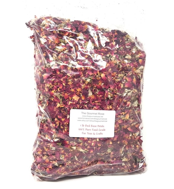 1 Lb RED ROSE PETALS & Buds Edible Tea Dried Real Wedding Etsy