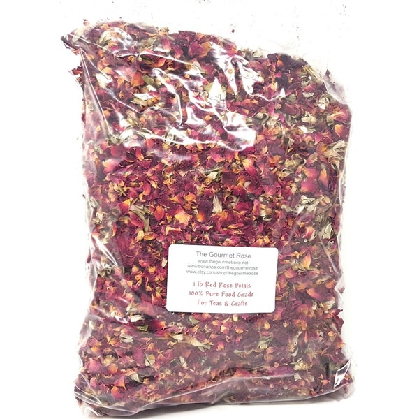 1 lb RED ROSE PETALS & Buds Edible Tea Dried Real Wedding Confetti Flowers Toss Potpourri Bath Sachets Botanical Herb Bulk Wholesale 16 oz