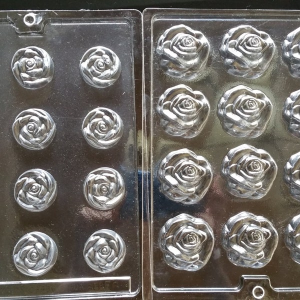 SMALL or MEDIUM ROSE Mold Guest Soap Bed & Breakfast Open Roses Bath Candy Travel Size Melt And Pour Glycerin Chocolate Making 12 Cavity