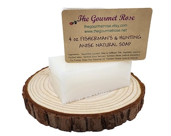 4 oz ANISE HUNTING FISHERMAN'S Soap Hunter Fishing 100% All Natural Licorice Handmade Mask Scent Eco Bath Bar Biodegradable Essential Oil