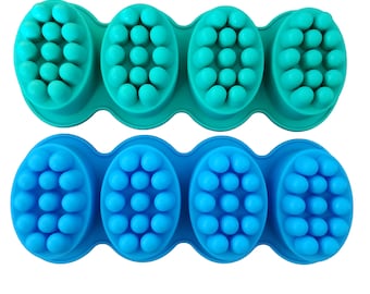 5 oz OVAL SILICONE MOLD Massage Soap Melt and Pour Molds Individual Bar Chocolate Rubber Lotion Bath Bomb Soapmaking Candy Making 4 Cavity