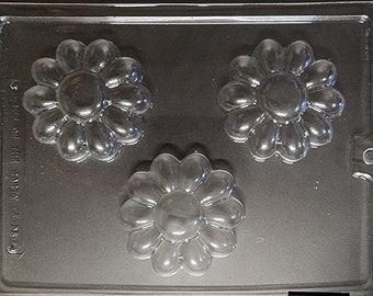 FLOWER SOAP MOLD Molds Bath Melt And Pour Glycerin Chocolate Bar Girl Daughter Happy Candy Making Plastic Spring Summer Springtime 3 Cavity