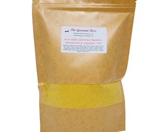 1 lb ORGANIC GOLDEN MILK Turmeric Tea Certified Vegan All Natural Health Coconut Milk Cinnamon Cardamom Ginger Clove Powder Bulk Wholesale