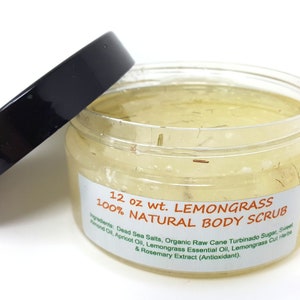 CUSTOM Made BODY SCRUB Dead Sea Salt Raw Cane Turbinado Sugar Bath All Natural Handmade Skin Exfoliate Polisher Spa Exfoliant Essential Oils