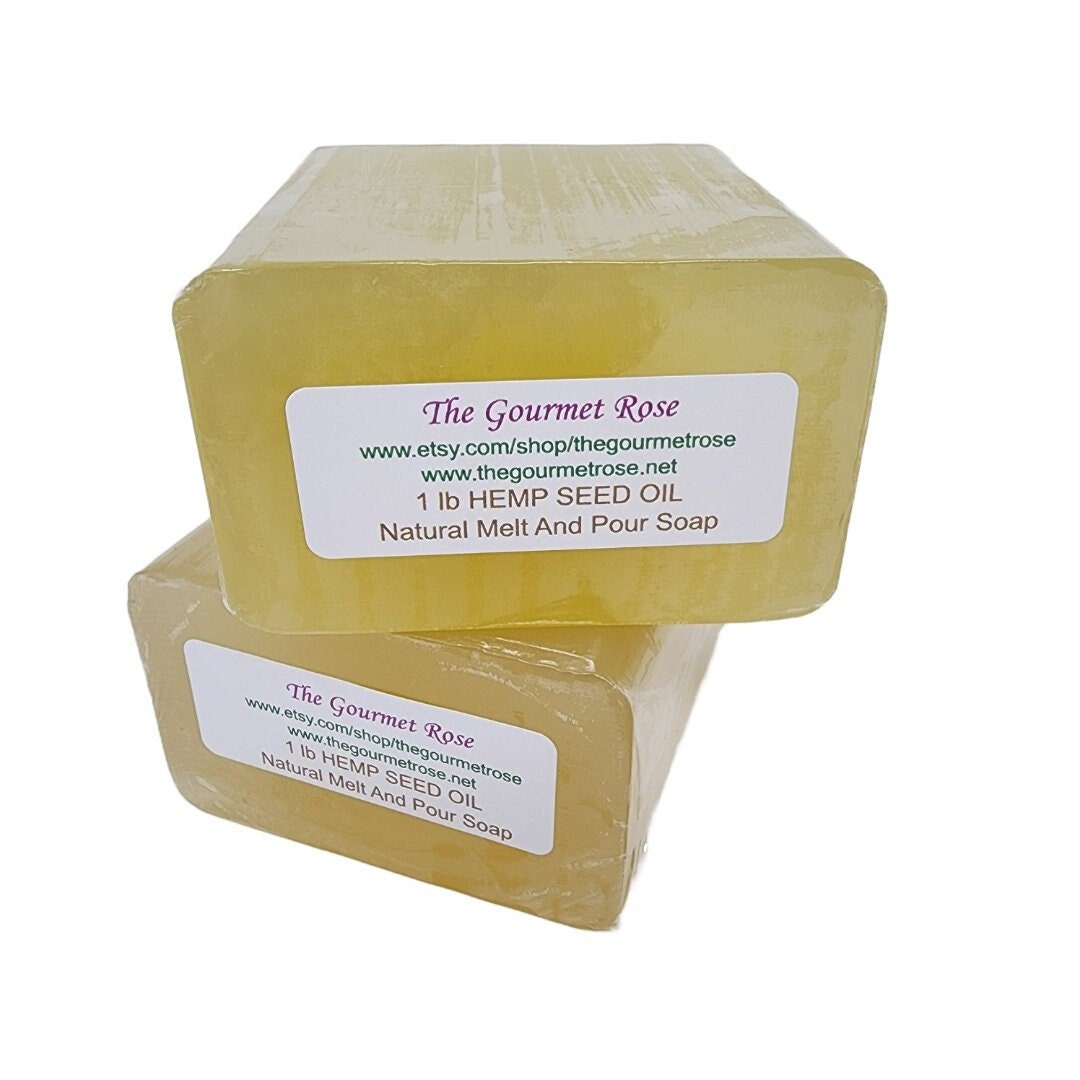 1 or 2 Lb HEMP SEED OIL Melt and Pour Soap Base Pure Hot Process Processed 100 All Natural
