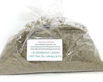 1 lb SPEARMINT TEA LEAVES Dried Loose Herb Green Herbal Mint Mentha Spicata Culinary Bath Sachets Soaps Herbs Bulk Wholesale 16 oz