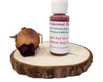 1 oz LIQUID RED IRON Oxide Soap Colorant All Natural Dye Skin Care Makeup Bath Bomb Melt Pour Cold Processed Process Oil Water Dispersible
