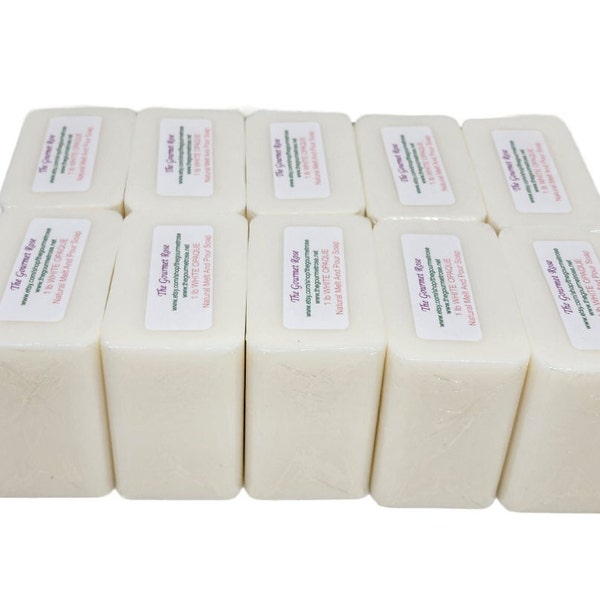 10 lb or 18 lb WHITE Melt And Pour Soap Glycerin Base Glycerine 100% All Natural Wholesale Bulk SLs FRee No Detergents Soapmaking Making