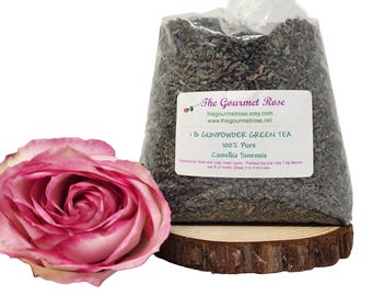 1 lb GUNPOWDER GREEN TEA Whole Leaf Loose Certified Kosher Wild Wildcrafted Dried Herbal Food Grade Culinary Pure Camellia Wholesale Bulk