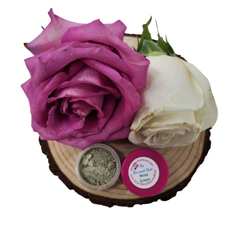 SOMBRA DE OJOS VERDE MUSGO Polvo Delineador de ojos Minerales para todo tipo de piel Maquillaje mineral orgánico 100 % natural Frasco de 5 gramos de volumen 1,5 gramos de peso imagen 2