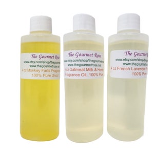 4 oz 70 CHOICES FRAGRANCE OIL You Choose Uncut Undiluted Candle Soap Making Pure Monkey Farts Baby Powder Rose Coconut Mango Lavender Peach