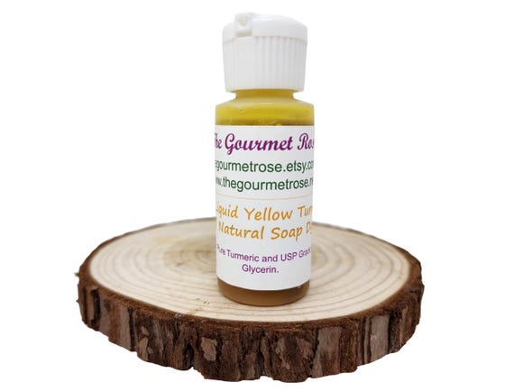 1 oz LIQUID LEMON YELLOW All Natural Dye Turmeric Soap Colorant Skin Care Cosmetics Melt And Pour Cold Hot Process Oil Water Soluble Color