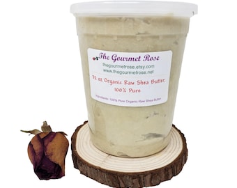 32 oz ORGANIC SHEA BUTTER Fair Trade Creamy Unrefined Raw African Pure All Natural Ivory White Body Butter Lotion Soap Cold Pressed 2 lb