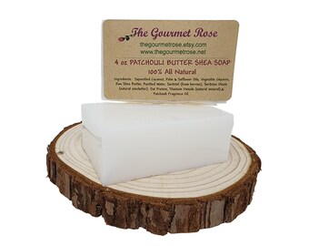 4 oz PATCHOULI SHEAZEEEP Volledig natuurlijke handgemaakte rauwe ongeraffineerde boter Veganistisch milieuvriendelijk groene badreep Biologisch afbreekbare pure etherische olie