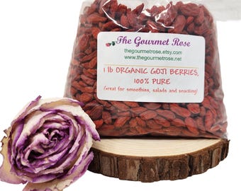 BIO-GOJI-BEEREN Zertifizierte Wolfsbeere Wolfsbeere Dehydratisiert Trocken Getrocknet Premium Gesunde Super Superfood Smoothies Shakes Juicing 1 Pfund 2 Pfund