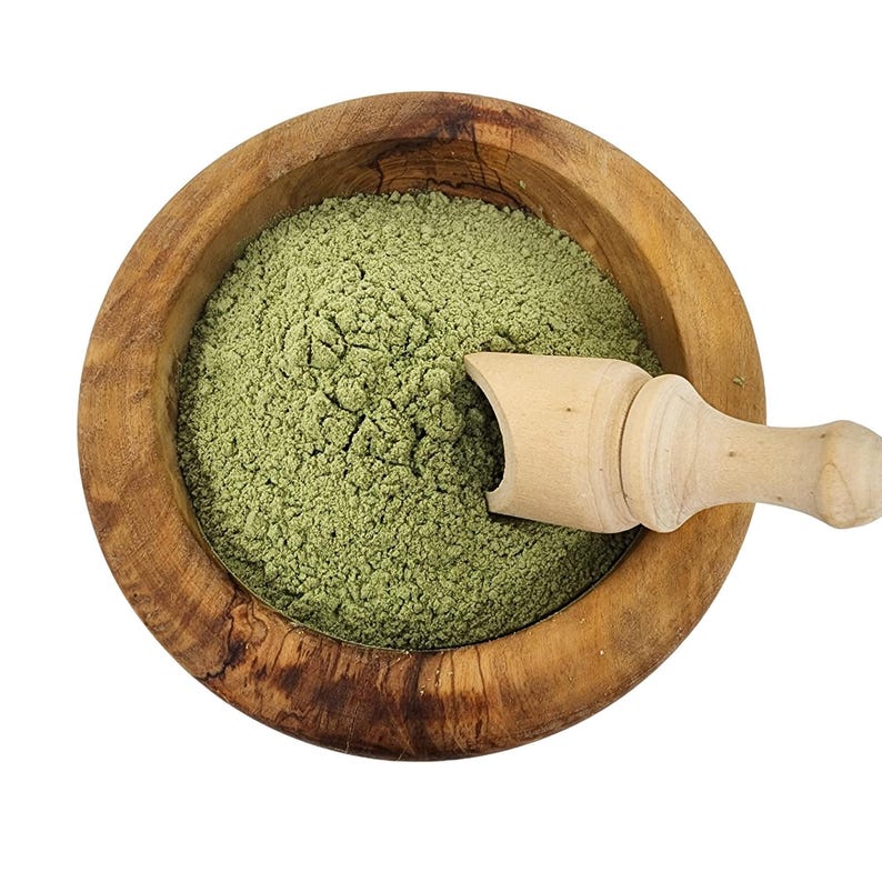 1 libbra di polvere di erba medica biologica certificata non OGM, coltivata in California, Stati Uniti, fieno kosher puro, integratore di vitamine e minerali, erbe per la salute, vendita all'ingrosso di erbe immagine 2