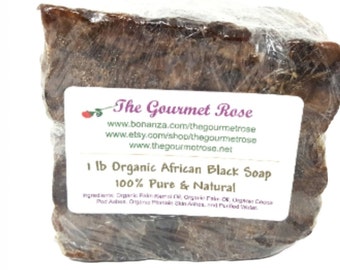 1 lb Organic AFRICAN BLACK SOAP Maskne Body Bar Acne Blemish All Natural Black Heads Proactive Skin Solution Melt and Pour Wholesale Bulk