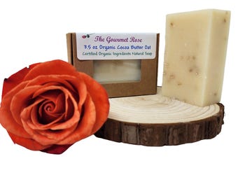 ORGANIC COCOA OAT Soap Aloe Vera Unscented Oatmeal Baby Sensitive Skin 100% All Natural Handmade Bath Bar Gluten Free Biodegradable 3.5 oz