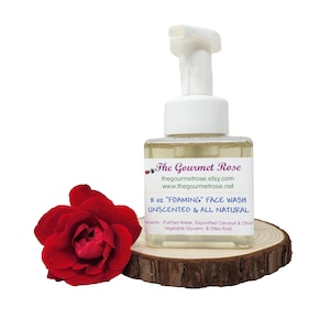 8 oz UNSCENTED FACE WASH Foaming 100% All Natural Soap Gentle Mild Facial Cleanser Sensitive Skin Eye Makeup Mascara Removal Remover Vegan
