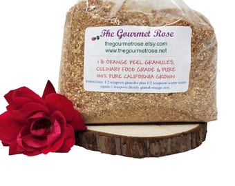 1 lb ORANGE ZEST GRANULES Peel Dried Dry Culinary Cooking Baking Rind Exfoliants Additives Pure Food Grade Tea Cooking Crafts 16 oz
