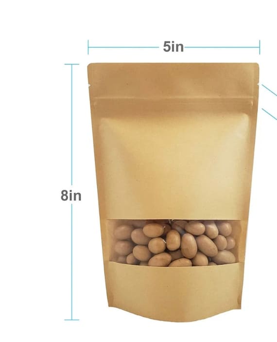 100 BIODEGRADABLE KRAFT BAGS 5X8