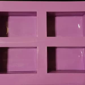 4 SILICONE RECTANGLE MOLD Soap Melt And Pour Molds Bar Rectangular Chocolate Rubber Soapmaking Baking Making Heavy Duty Wholesale Bulk 4 oz
