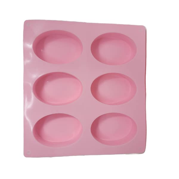 3.5 oz SILICONE OVAL MOLD Facial Face Soap Melt and Pour Molds Individual Bar Chocolate Rubber Lotion Bath Bomb Baking Candy Making 6 Cavity