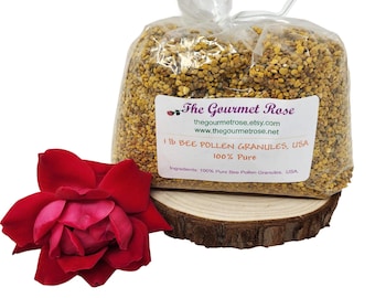 1 libra de polen de abeja orgánico, silvestre, recolectado en EE. UU., en gránulos, pastillas y perlas de primera calidad, grado A, 100 % puro, suplemento para la salud y el alivio de alergias, 16 oz.