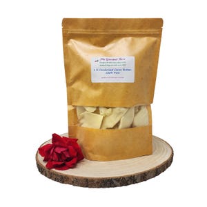 450 g DEODORISERAT KAKAOSMÖR 100 % rent, helt naturligt, gyllengult, lätt chokladdoft, för kroppstvål, lotion, miljövänlig förpackning, 473 ml