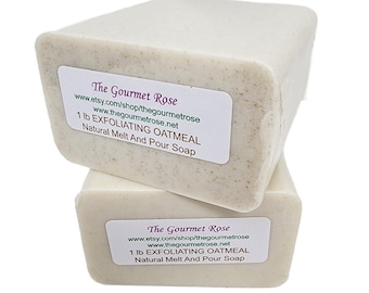 1 or 2 lb OATMEAL SOAP Making Melt And Pour Base Gentle Exfoliating 100% All Natural Dry Skin Remedy Pure Glycerin Premium Old Fashioned Oat