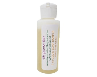 2 oz LIQUID GLYCERIN SOAP 100% Natural Unscented Castile Hand Body Bath Wash Shower Gel Unscented Baby Sensitive Biodegradable Trial Travel