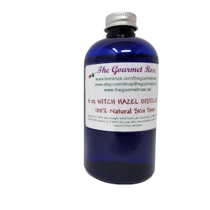 8 oz WITCH HAZEL TONER Distillate Herbal Water Hamamelis Virginiana 100% All Natural Pure Alcohol Free Skin Soothing For Normal & Dry Skin
