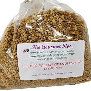1 lb ORGANIC BEE POLLEN Wild Crafted UsA Granules Pastilles Beads Premium Prime Grade A 100% Pure Health Allergy Remedy Supplement 16 oz
